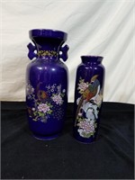Beautiful set of oriental vases approx 10 and 12