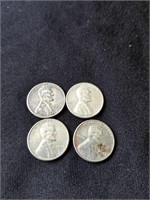 Group of 4 1943 wheat cents