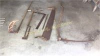 2 Antique Sythes, Saw, File, Old Tools