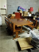 Country table and chairs with bench table