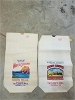 Pair of Vintage cornmeal and flour bags