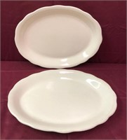2 White Scalloped Edge Platters Ultima China