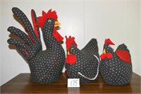Group Lot of Hand Made Hens & Roosters
