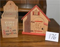 2 Pc Lot - Vintage Wooden Box "Kiddy Box" For
