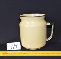 Vintage Enamelware Pitcher - Yellow & Black