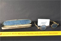 Pair of Antique Glasses - Brass Frame & Case
