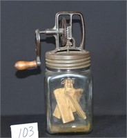 Vintage 2 Qt. Butter Churn w/Glass Jar & Lid