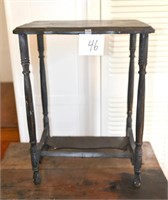 Vintage Side Table Painted Black 23" T X 17 1/2"