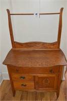 Oak Wash Stand w/Original Casters 53" T X 34" W X