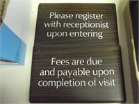 2 Small Metal Office Signs