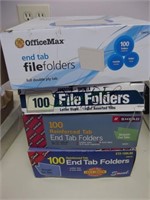 3 boxes of Folders and Folder Spines