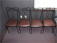 Set of 4 Metal Backing Chairs