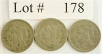 Lot #178 - 1871/72/73 3 Cent Nickels