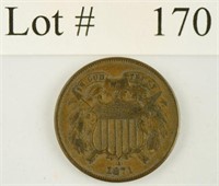 Lot #170 - 1871 Two cent Piece