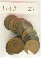 Lot #123 - 15 Indian Head Cents: 1890, 91,  98,