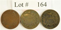 Lot #164 - 1864/65/67 Two Cent Pieces