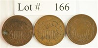 Lot #166 - 1864/65/68 Two Cent Pieces