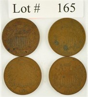 Lot #165 - 1864/65/67/68 Two Cent Pieces