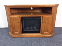 Corner Entertainment Stand with Electric Fireplace