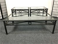 Cast Metal Coffee Table with 2 End Tables