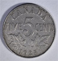 1925 CANADA 5 CENTS  FINE
