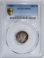 1925 MERCURY DIME PCGS MS65  (GOLD SHIELD)