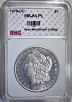 1878-CC MORGAN DOLLAR RNG CH BU PL