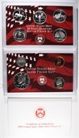 1999 U.S. PROOF SET IN ORIGINAL BOX/CERT