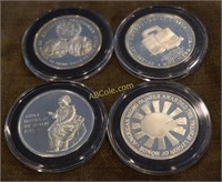 4 Franklin Mint Sterling Silver Commemorative