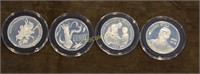 4 Franklin Mint Sterling Silver Commemorative