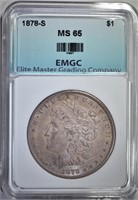 1878-S MORGAN DOLLAR,EMGC GEM BU