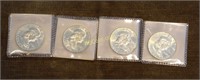 4 Uncirculated Franklin Half Dollars