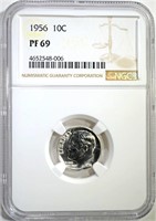 1956 ROOSEVELT DIME NGC PF69