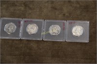 4 - 90 % Silver Washington Quarters