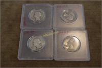 4 - 90 % Silver Washington Quarters