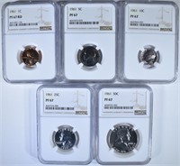 1961 COMPLETE PROOF SET ALL NGC PF67