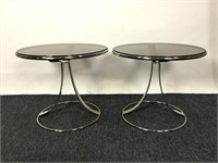 2 Gardner Leaver Steelcase Chrome & Glass Tables