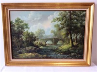 Ray Summer Landscape with Bridge Painting