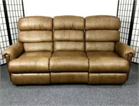 La-Z-Boy Brown Leather Look Recliner Sofa