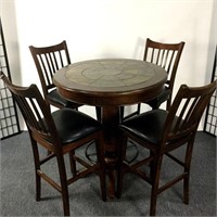 Riverside Furniture Tall Cafe Table with 4 Chairs