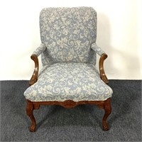 Blue Upholstered Arm Chair