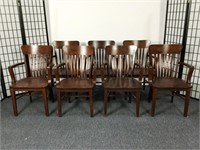 8 Heywood Wakefield Dark Finish Courtroom Chairs