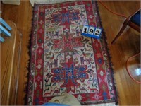 HAND WOVEN INDIAN RUG --APPROX 3' X 4'9"