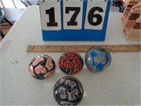 4 PAPER WEIGHTS--SIGNED