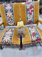2 pcs Antique His & Hers Arm Chairs