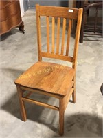 Very Solid Oak Straight Back Chair