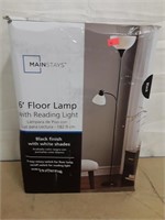 New Opened Box Mainstays 6' Floor Lamp w/ Reading