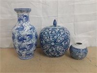 Lot of Asian Inspired Vases & More