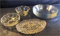 8 Pcs. Clear Glass Bowls & Dishes