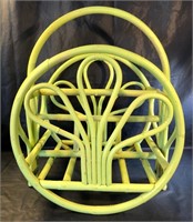 Green/Yellow Bent Wood Magazine Rack